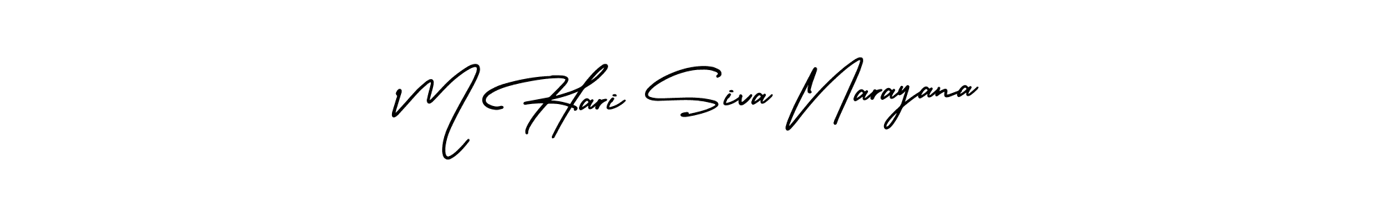 if you are searching for the best signature style for your name M Hari Siva Narayana. so please give up your signature search. here we have designed multiple signature styles  using AmerikaSignatureDemo-Regular. M Hari Siva Narayana signature style 3 images and pictures png