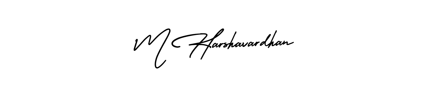 This is the best signature style for the M Harshavardhan name. Also you like these signature font (AmerikaSignatureDemo-Regular). Mix name signature. M Harshavardhan signature style 3 images and pictures png