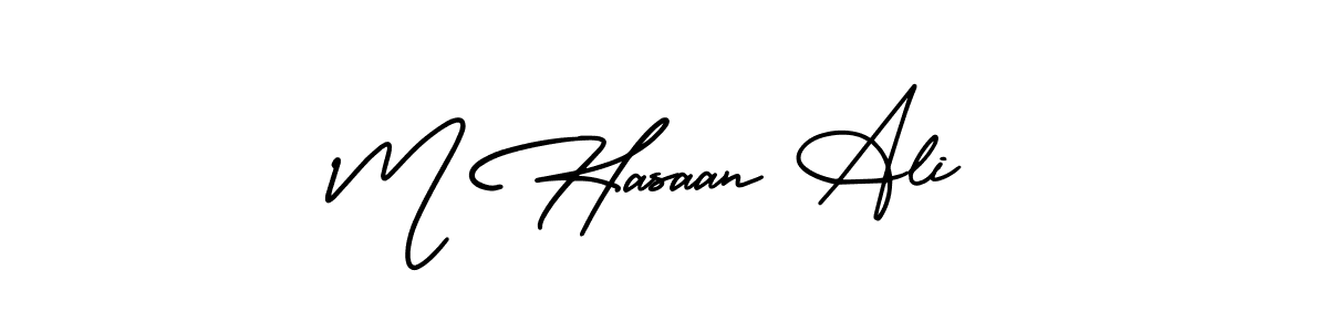 M Hasaan Ali stylish signature style. Best Handwritten Sign (AmerikaSignatureDemo-Regular) for my name. Handwritten Signature Collection Ideas for my name M Hasaan Ali. M Hasaan Ali signature style 3 images and pictures png