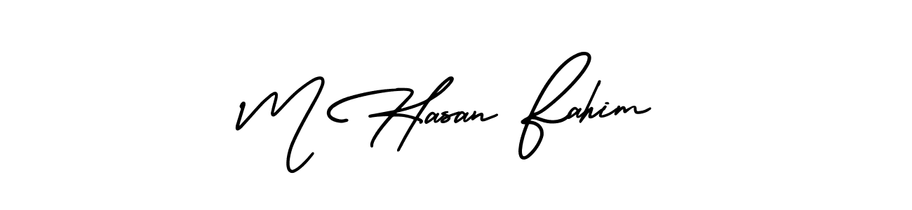 Make a short M Hasan Fahim signature style. Manage your documents anywhere anytime using AmerikaSignatureDemo-Regular. Create and add eSignatures, submit forms, share and send files easily. M Hasan Fahim signature style 3 images and pictures png