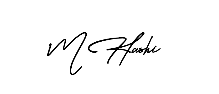 Make a beautiful signature design for name M Hashi. With this signature (AmerikaSignatureDemo-Regular) style, you can create a handwritten signature for free. M Hashi signature style 3 images and pictures png