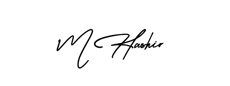 Make a beautiful signature design for name M Hashir. With this signature (AmerikaSignatureDemo-Regular) style, you can create a handwritten signature for free. M Hashir signature style 3 images and pictures png