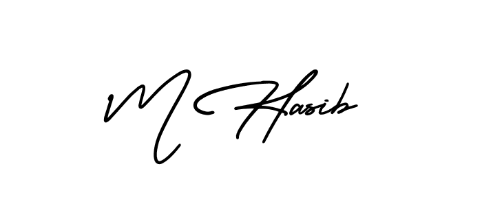 Design your own signature with our free online signature maker. With this signature software, you can create a handwritten (AmerikaSignatureDemo-Regular) signature for name M Hasib. M Hasib signature style 3 images and pictures png