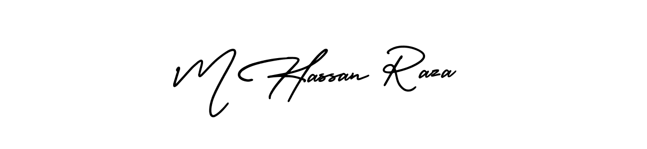 Make a beautiful signature design for name M Hassan Raza. With this signature (AmerikaSignatureDemo-Regular) style, you can create a handwritten signature for free. M Hassan Raza signature style 3 images and pictures png