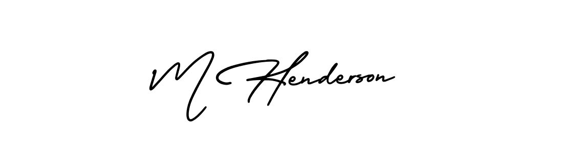 Design your own signature with our free online signature maker. With this signature software, you can create a handwritten (AmerikaSignatureDemo-Regular) signature for name M Henderson. M Henderson signature style 3 images and pictures png