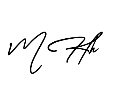 The best way (AmerikaSignatureDemo-Regular) to make a short signature is to pick only two or three words in your name. The name M Hh include a total of six letters. For converting this name. M Hh signature style 3 images and pictures png