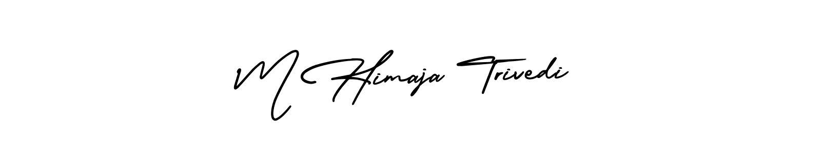 if you are searching for the best signature style for your name M Himaja Trivedi. so please give up your signature search. here we have designed multiple signature styles  using AmerikaSignatureDemo-Regular. M Himaja Trivedi signature style 3 images and pictures png