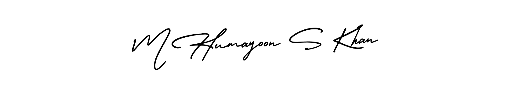 Also You can easily find your signature by using the search form. We will create M Humayoon S Khan name handwritten signature images for you free of cost using AmerikaSignatureDemo-Regular sign style. M Humayoon S Khan signature style 3 images and pictures png