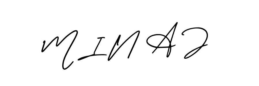 Also You can easily find your signature by using the search form. We will create M I N A J name handwritten signature images for you free of cost using AmerikaSignatureDemo-Regular sign style. M I N A J signature style 3 images and pictures png