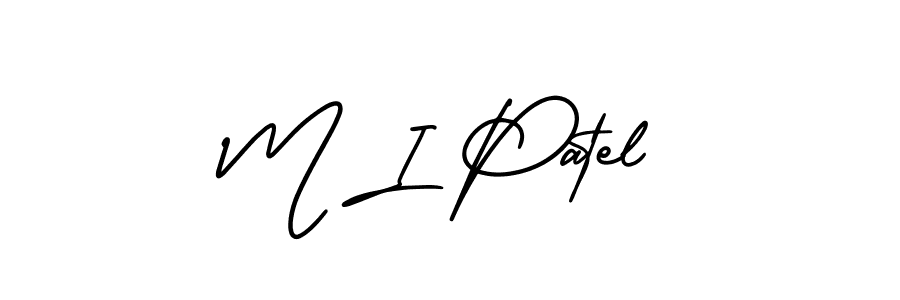 M I Patel stylish signature style. Best Handwritten Sign (AmerikaSignatureDemo-Regular) for my name. Handwritten Signature Collection Ideas for my name M I Patel. M I Patel signature style 3 images and pictures png