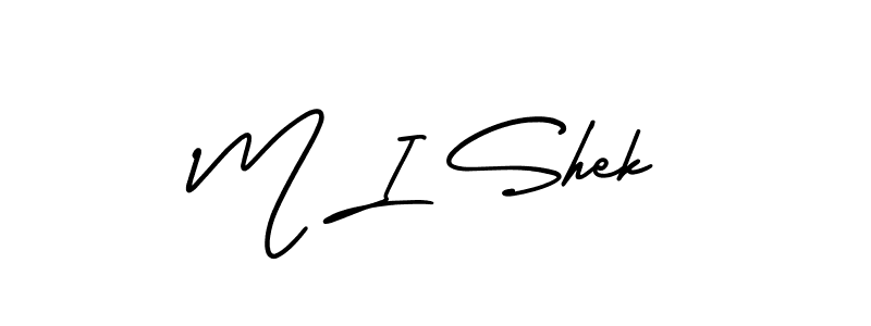 Design your own signature with our free online signature maker. With this signature software, you can create a handwritten (AmerikaSignatureDemo-Regular) signature for name M I Shek. M I Shek signature style 3 images and pictures png