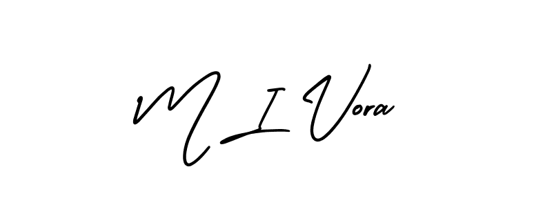 M I Vora stylish signature style. Best Handwritten Sign (AmerikaSignatureDemo-Regular) for my name. Handwritten Signature Collection Ideas for my name M I Vora. M I Vora signature style 3 images and pictures png