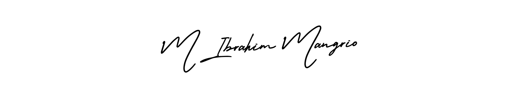 Also You can easily find your signature by using the search form. We will create M Ibrahim Mangrio name handwritten signature images for you free of cost using AmerikaSignatureDemo-Regular sign style. M Ibrahim Mangrio signature style 3 images and pictures png