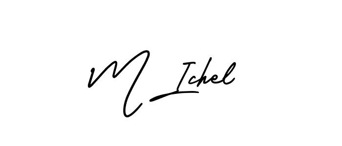 AmerikaSignatureDemo-Regular is a professional signature style that is perfect for those who want to add a touch of class to their signature. It is also a great choice for those who want to make their signature more unique. Get M Ichel name to fancy signature for free. M Ichel signature style 3 images and pictures png