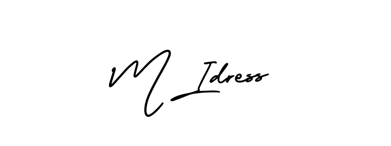 Use a signature maker to create a handwritten signature online. With this signature software, you can design (AmerikaSignatureDemo-Regular) your own signature for name M Idress. M Idress signature style 3 images and pictures png