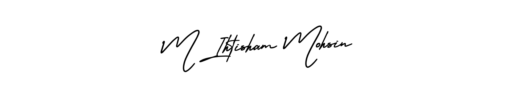 The best way (AmerikaSignatureDemo-Regular) to make a short signature is to pick only two or three words in your name. The name M Ihtisham Mohsin include a total of six letters. For converting this name. M Ihtisham Mohsin signature style 3 images and pictures png