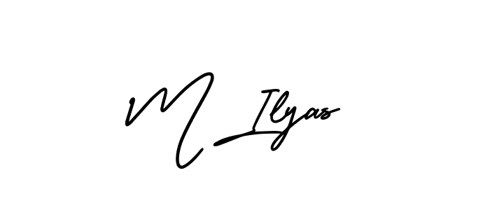 Design your own signature with our free online signature maker. With this signature software, you can create a handwritten (AmerikaSignatureDemo-Regular) signature for name M Ilyas. M Ilyas signature style 3 images and pictures png