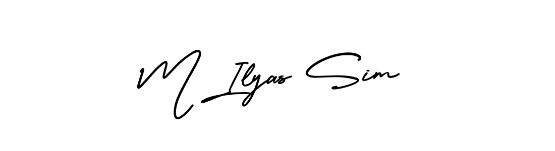Best and Professional Signature Style for M Ilyas Sim. AmerikaSignatureDemo-Regular Best Signature Style Collection. M Ilyas Sim signature style 3 images and pictures png