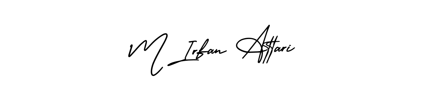 Use a signature maker to create a handwritten signature online. With this signature software, you can design (AmerikaSignatureDemo-Regular) your own signature for name M Irfan Attari. M Irfan Attari signature style 3 images and pictures png