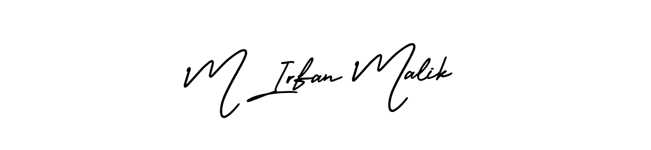 Use a signature maker to create a handwritten signature online. With this signature software, you can design (AmerikaSignatureDemo-Regular) your own signature for name M Irfan Malik. M Irfan Malik signature style 3 images and pictures png