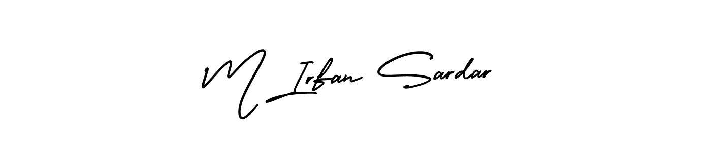 This is the best signature style for the M Irfan Sardar name. Also you like these signature font (AmerikaSignatureDemo-Regular). Mix name signature. M Irfan Sardar signature style 3 images and pictures png