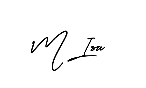 Create a beautiful signature design for name M Isa. With this signature (AmerikaSignatureDemo-Regular) fonts, you can make a handwritten signature for free. M Isa signature style 3 images and pictures png