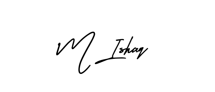 Similarly AmerikaSignatureDemo-Regular is the best handwritten signature design. Signature creator online .You can use it as an online autograph creator for name M Ishaq. M Ishaq signature style 3 images and pictures png