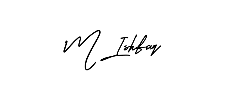 Similarly AmerikaSignatureDemo-Regular is the best handwritten signature design. Signature creator online .You can use it as an online autograph creator for name M Ishfaq. M Ishfaq signature style 3 images and pictures png