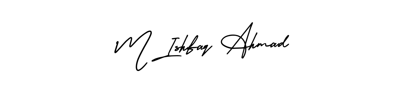 How to make M Ishfaq Ahmad name signature. Use AmerikaSignatureDemo-Regular style for creating short signs online. This is the latest handwritten sign. M Ishfaq Ahmad signature style 3 images and pictures png