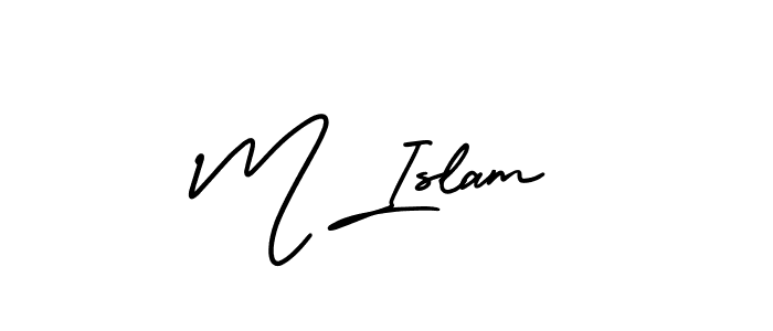 if you are searching for the best signature style for your name M Islam. so please give up your signature search. here we have designed multiple signature styles  using AmerikaSignatureDemo-Regular. M Islam signature style 3 images and pictures png