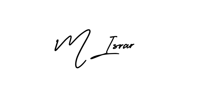 Create a beautiful signature design for name M Israr. With this signature (AmerikaSignatureDemo-Regular) fonts, you can make a handwritten signature for free. M Israr signature style 3 images and pictures png