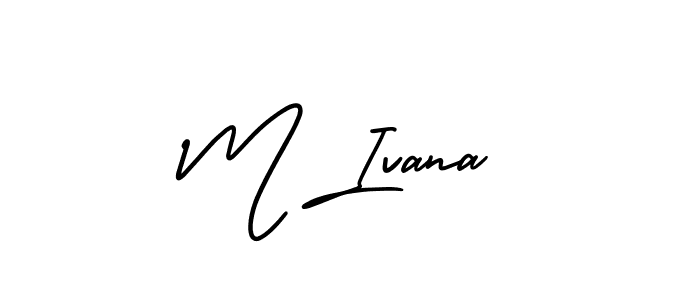 Make a beautiful signature design for name M Ivana. With this signature (AmerikaSignatureDemo-Regular) style, you can create a handwritten signature for free. M Ivana signature style 3 images and pictures png