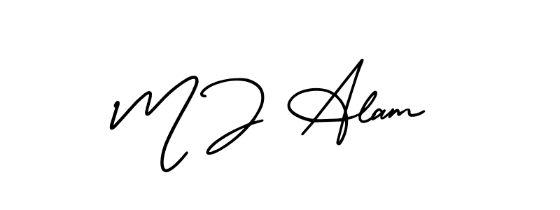 Similarly AmerikaSignatureDemo-Regular is the best handwritten signature design. Signature creator online .You can use it as an online autograph creator for name M J Alam. M J Alam signature style 3 images and pictures png