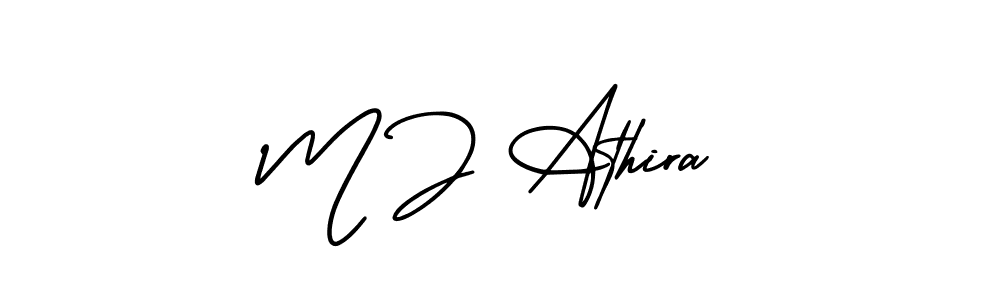 Similarly AmerikaSignatureDemo-Regular is the best handwritten signature design. Signature creator online .You can use it as an online autograph creator for name M J Athira. M J Athira signature style 3 images and pictures png