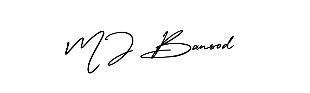 if you are searching for the best signature style for your name M J Bansod. so please give up your signature search. here we have designed multiple signature styles  using AmerikaSignatureDemo-Regular. M J Bansod signature style 3 images and pictures png