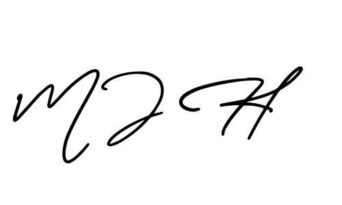 The best way (AmerikaSignatureDemo-Regular) to make a short signature is to pick only two or three words in your name. The name M J H include a total of six letters. For converting this name. M J H signature style 3 images and pictures png