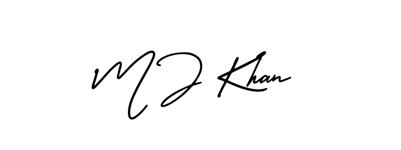 Use a signature maker to create a handwritten signature online. With this signature software, you can design (AmerikaSignatureDemo-Regular) your own signature for name M J Khan. M J Khan signature style 3 images and pictures png