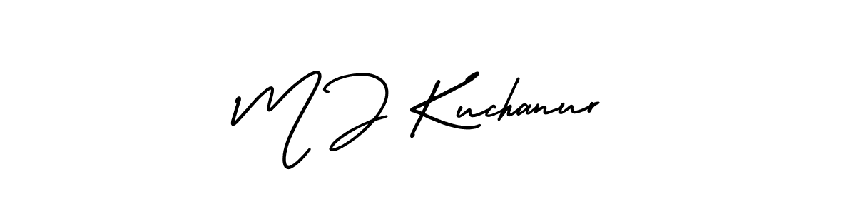 Use a signature maker to create a handwritten signature online. With this signature software, you can design (AmerikaSignatureDemo-Regular) your own signature for name M J Kuchanur. M J Kuchanur signature style 3 images and pictures png