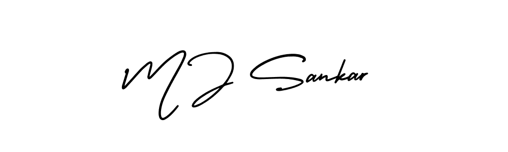 Make a beautiful signature design for name M J Sankar. With this signature (AmerikaSignatureDemo-Regular) style, you can create a handwritten signature for free. M J Sankar signature style 3 images and pictures png