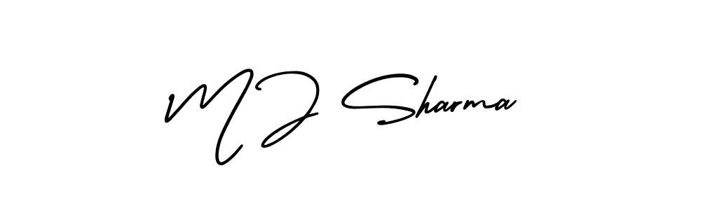 The best way (AmerikaSignatureDemo-Regular) to make a short signature is to pick only two or three words in your name. The name M J Sharma include a total of six letters. For converting this name. M J Sharma signature style 3 images and pictures png