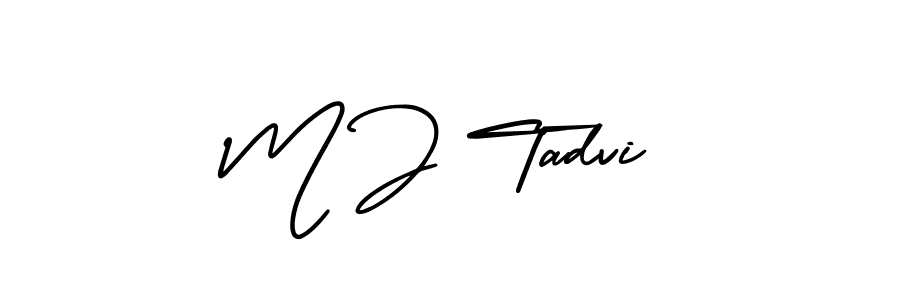 Similarly AmerikaSignatureDemo-Regular is the best handwritten signature design. Signature creator online .You can use it as an online autograph creator for name M J Tadvi. M J Tadvi signature style 3 images and pictures png