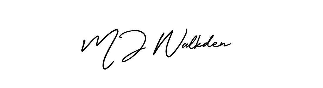 How to make M J Walkden name signature. Use AmerikaSignatureDemo-Regular style for creating short signs online. This is the latest handwritten sign. M J Walkden signature style 3 images and pictures png