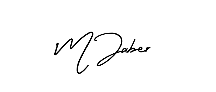 Also You can easily find your signature by using the search form. We will create M Jaber name handwritten signature images for you free of cost using AmerikaSignatureDemo-Regular sign style. M Jaber signature style 3 images and pictures png