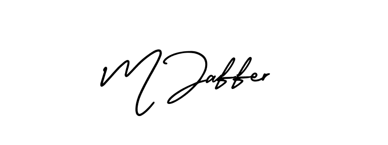 Make a beautiful signature design for name M Jaffer. With this signature (AmerikaSignatureDemo-Regular) style, you can create a handwritten signature for free. M Jaffer signature style 3 images and pictures png