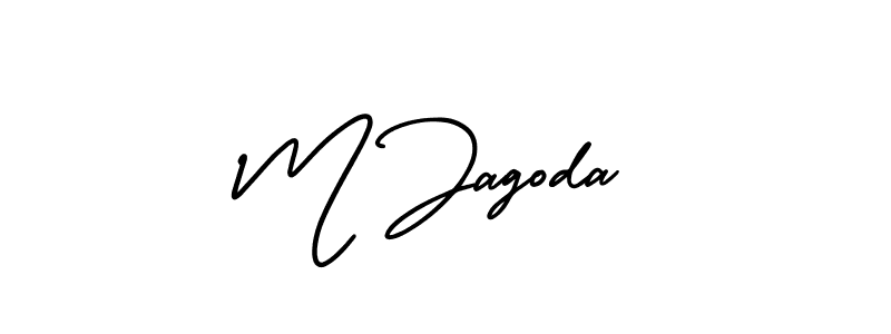 if you are searching for the best signature style for your name M Jagoda. so please give up your signature search. here we have designed multiple signature styles  using AmerikaSignatureDemo-Regular. M Jagoda signature style 3 images and pictures png