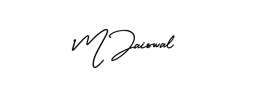 M Jaiswal stylish signature style. Best Handwritten Sign (AmerikaSignatureDemo-Regular) for my name. Handwritten Signature Collection Ideas for my name M Jaiswal. M Jaiswal signature style 3 images and pictures png