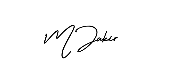 It looks lik you need a new signature style for name M Jakir. Design unique handwritten (AmerikaSignatureDemo-Regular) signature with our free signature maker in just a few clicks. M Jakir signature style 3 images and pictures png