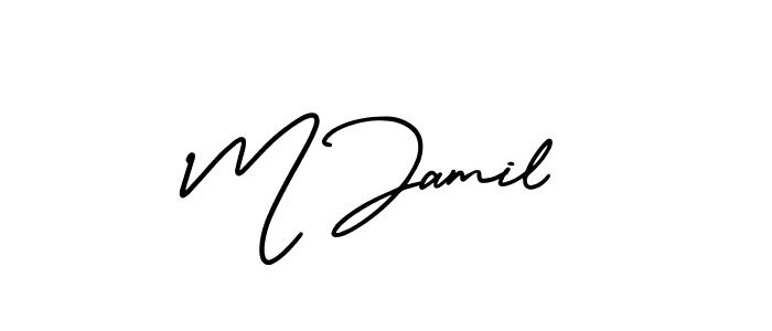 if you are searching for the best signature style for your name M Jamil. so please give up your signature search. here we have designed multiple signature styles  using AmerikaSignatureDemo-Regular. M Jamil signature style 3 images and pictures png