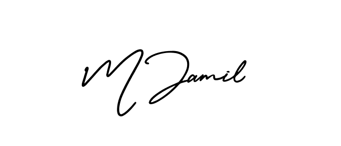 Use a signature maker to create a handwritten signature online. With this signature software, you can design (AmerikaSignatureDemo-Regular) your own signature for name M Jamil. M Jamil signature style 3 images and pictures png