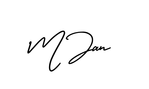 Create a beautiful signature design for name M Jan. With this signature (AmerikaSignatureDemo-Regular) fonts, you can make a handwritten signature for free. M Jan signature style 3 images and pictures png